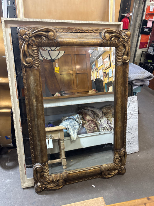 ORNATE DARK GOLD BEVELED MIRROR 1 OF 2