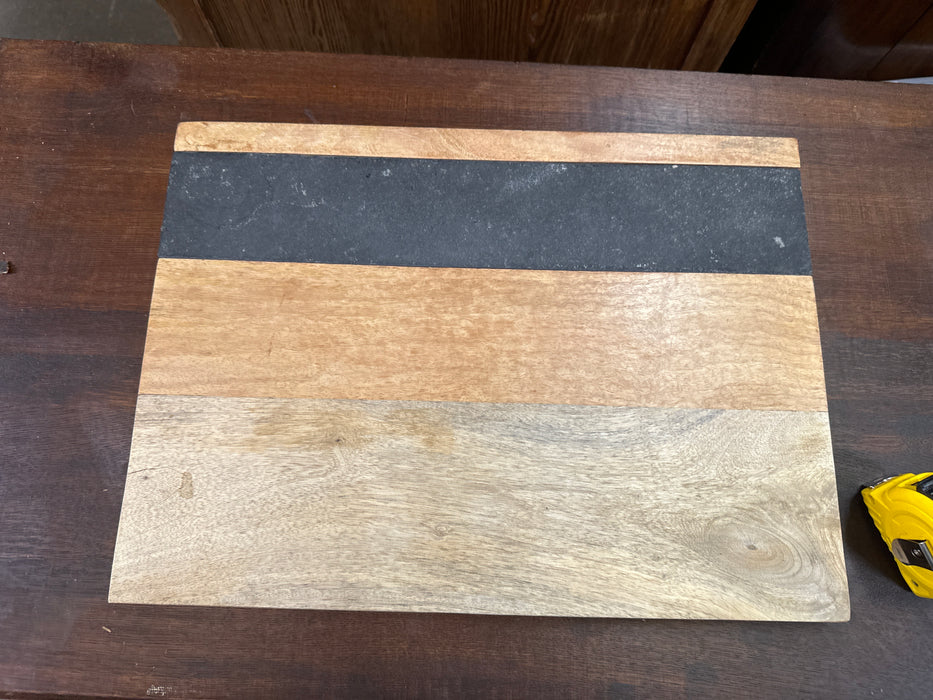 RECTANGULAR CHARCUTERIE BOARD STONE AND WOOD