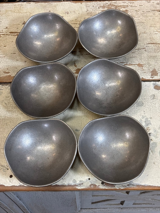 SET OF 6 BON CHEF PEWTER BOWLS