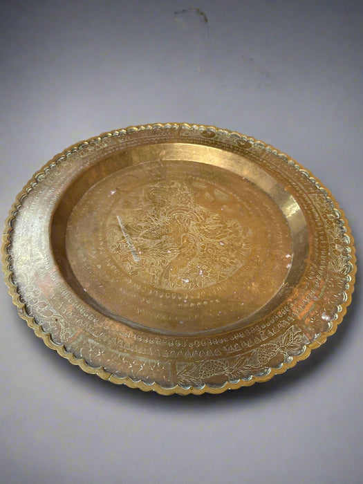 ROUND BRASS INDIAN TRAY