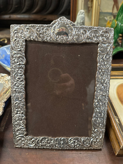 SILVER ORNATE METAL EMBOSSED FRAME