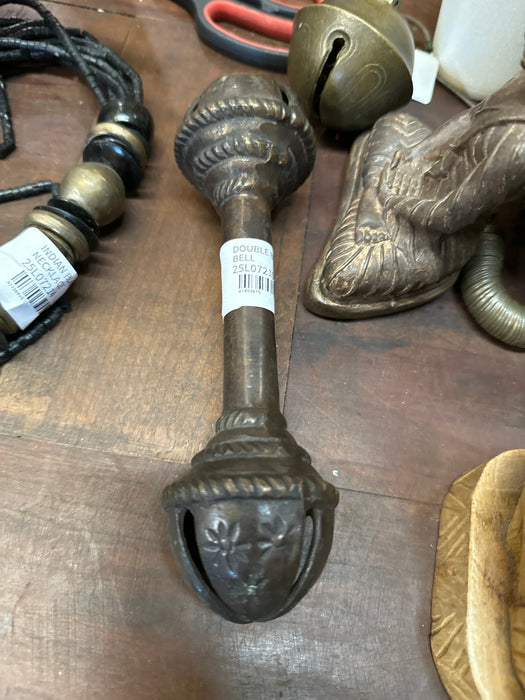 DOUBLE BRASS TARNISHED BELL