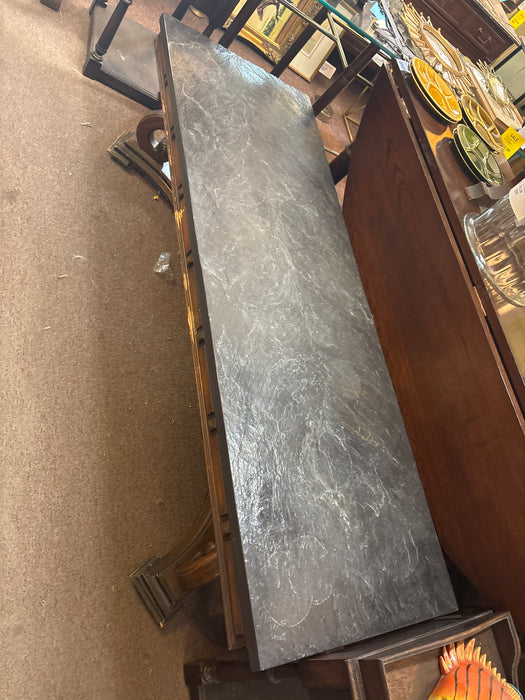 LARGE SLATE TOP LOW COFFEE TABLE