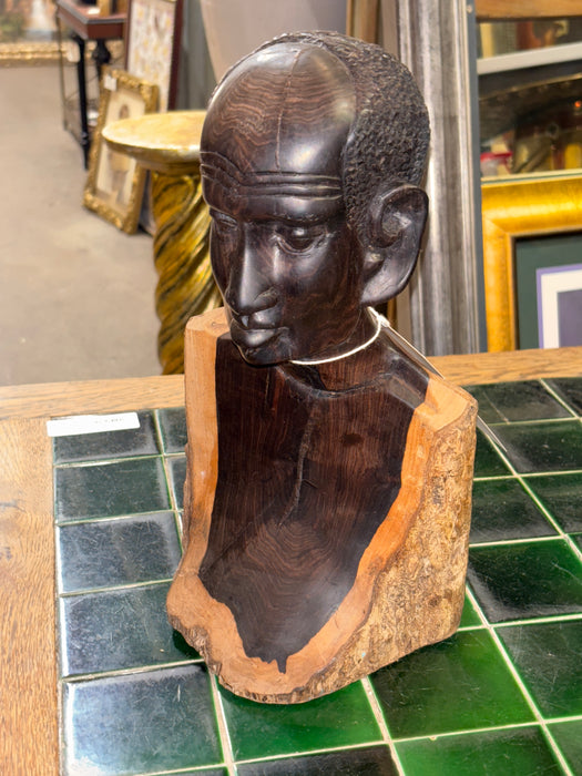 EXOTIC HARDWOOD AFRICAN MALE BUST