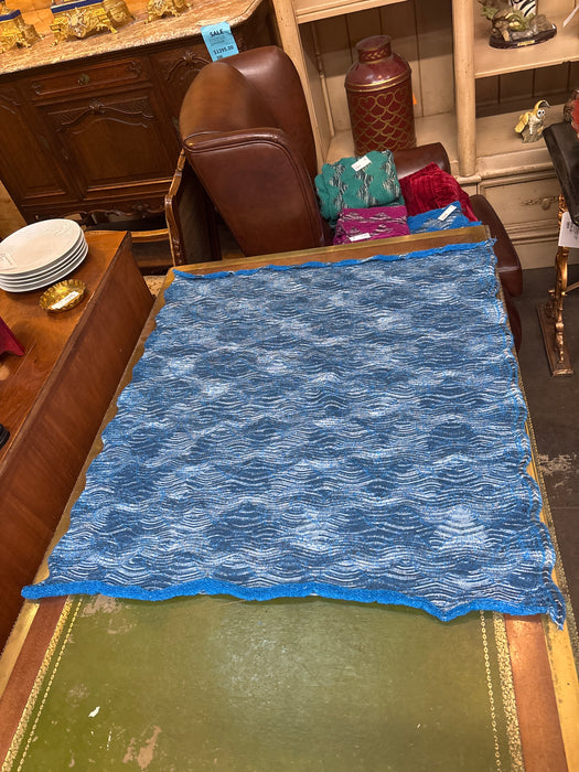 LARGE BLUE EARLY 1980S ITALIAN MISSONI FABRIC FROM NEIMAN MARCUS