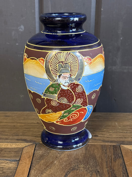 SMALL COBALT SATSUMA VASE
