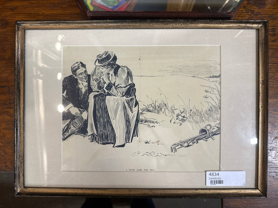 CHARLES GIBSON C. 1900 GOLF PRINT
