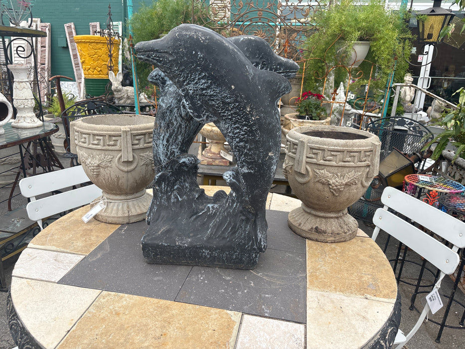 PAIR OF CONCRETE GRAPE PLANTERS