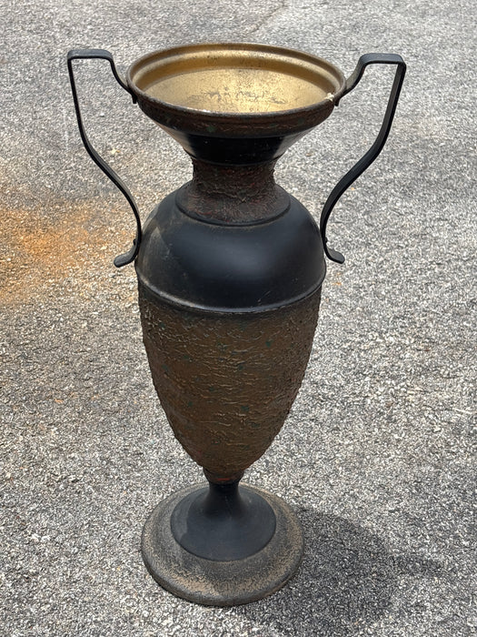 METAL FOOTED JARDINIERE VASE