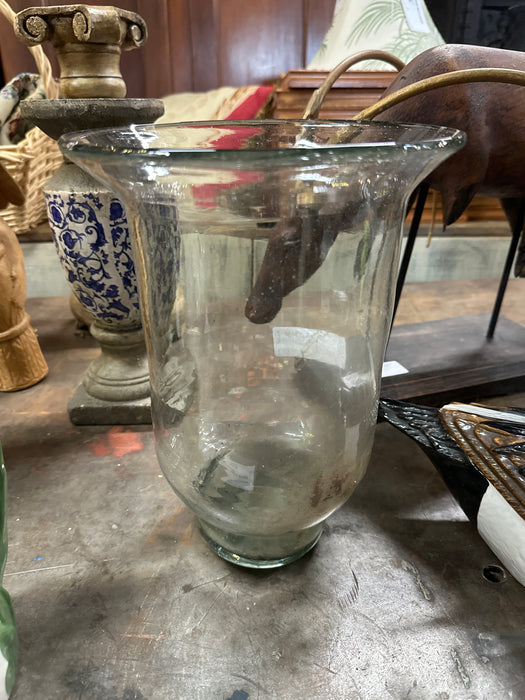 SHAPED HAND BLOWN GLASS VASE