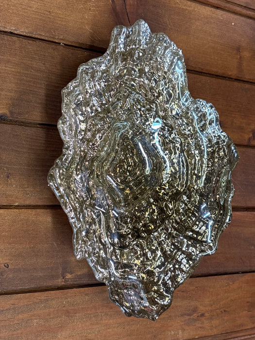 GOLD OYSTER SHELL MERCURY GLASS DISH 1 OF 7