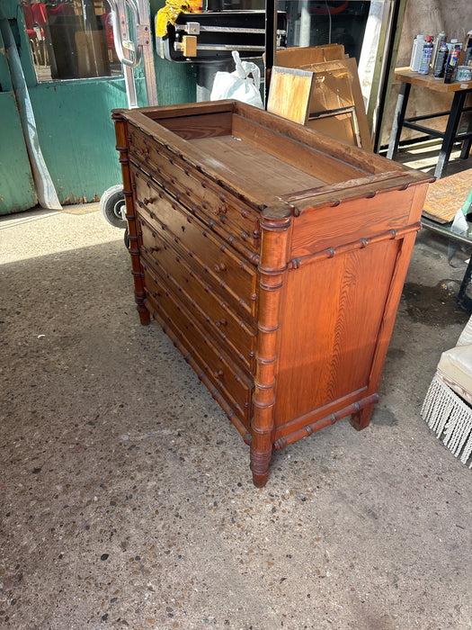 4 DRAWER FAUX BAMBOO CHEST - AS FOUND MARBLE