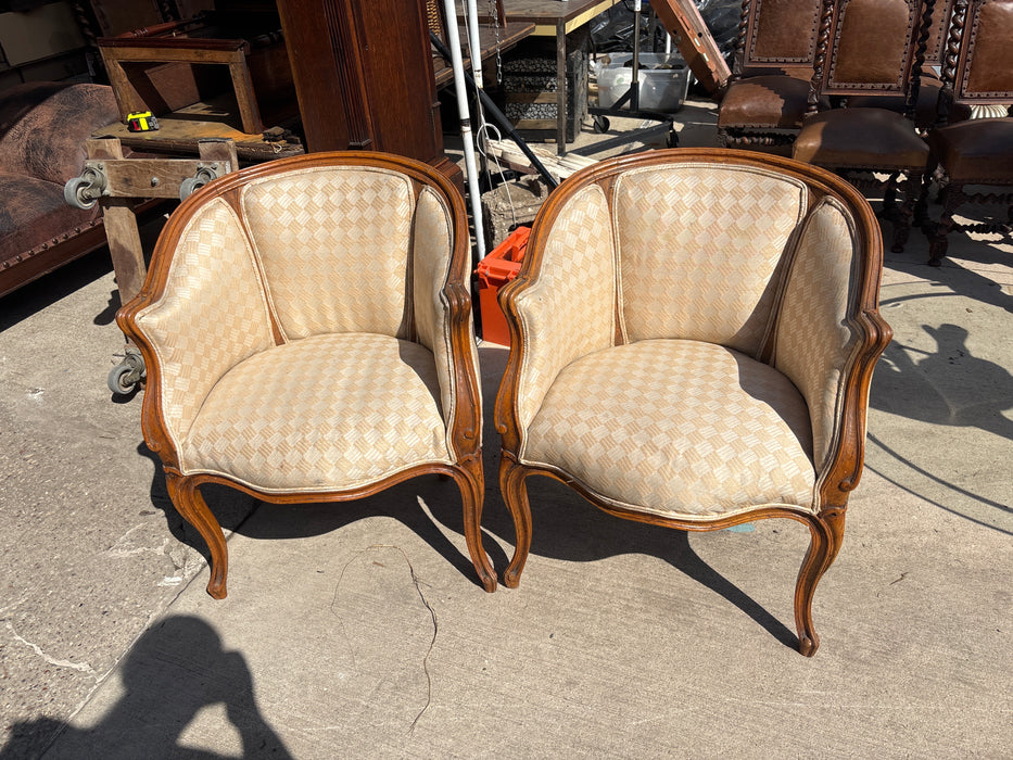 PAIR OF UPHOLSTERED BERGERES CHAIRS