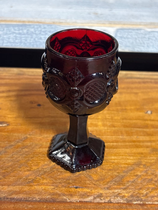 SMALL RUBY RED GLASS CORDIAL