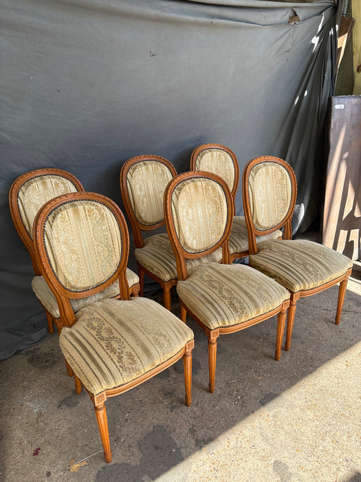SET OF 6 LOUIS XVI WALNUT CHAIRS