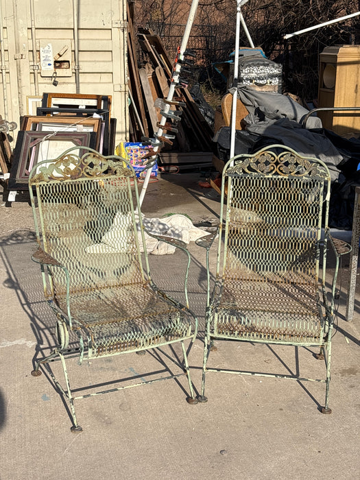 PAIR OF ROCKING IRON YARD CHAIRS