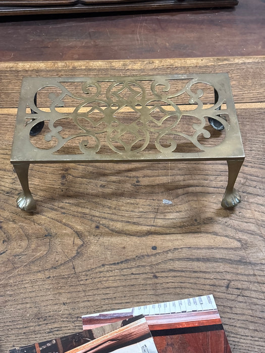 LOW RECTANGULAR BRASS KETTLE STAND