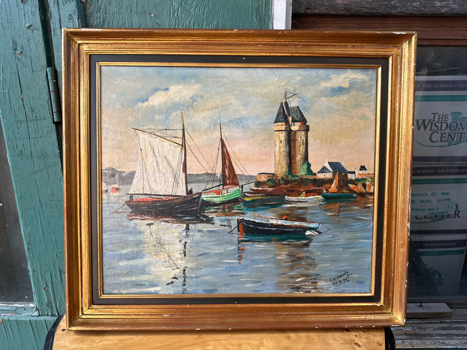 NAUTICAL OIL ON CANVAS, SIGNED
