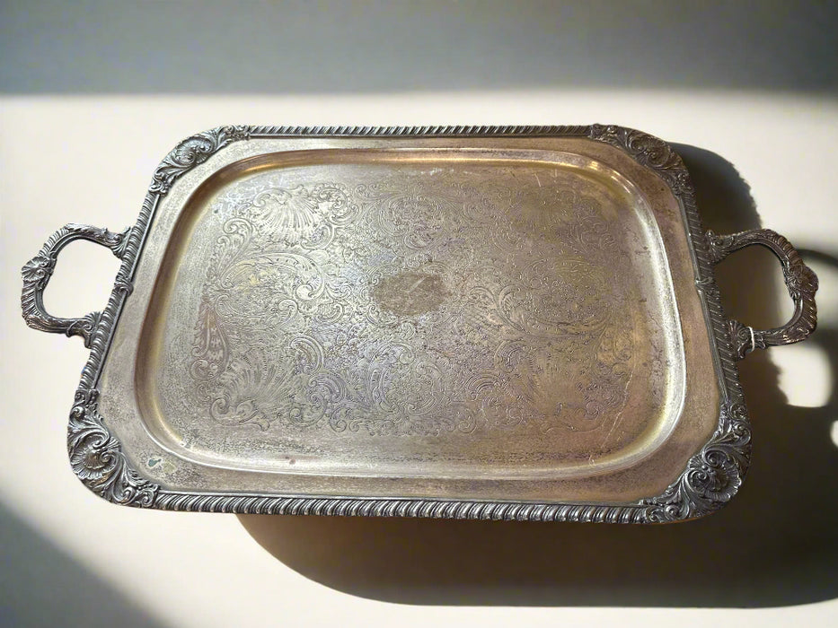 SILVER PLATE SERVING TRAY