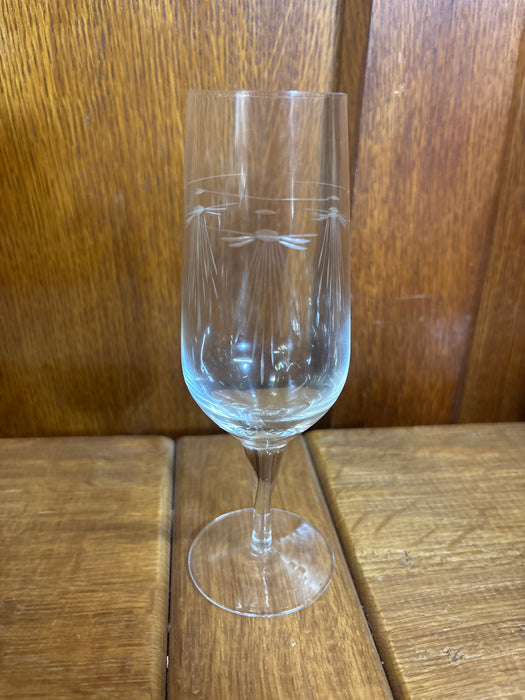 SET OF 5 ETCHED CHAMPAGNES