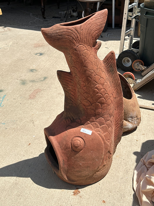 LARGE GOLDFISH TERRA COTTA CHIMENEA