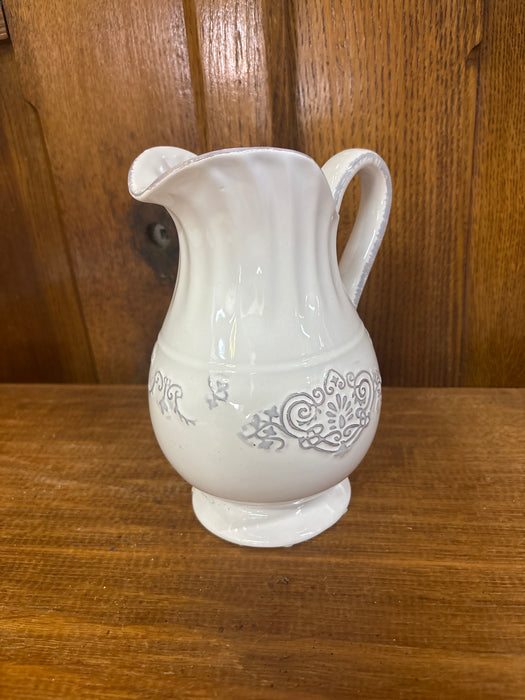 WHITE CERAMIC PITCHER