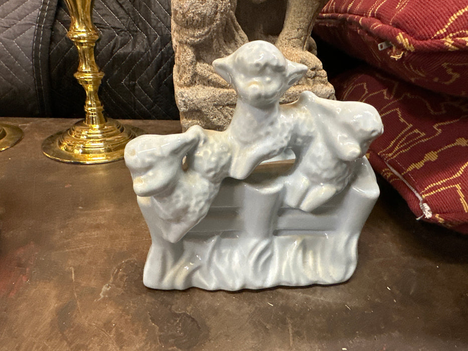 1950s BLUE PLANTER WITH LAMBS