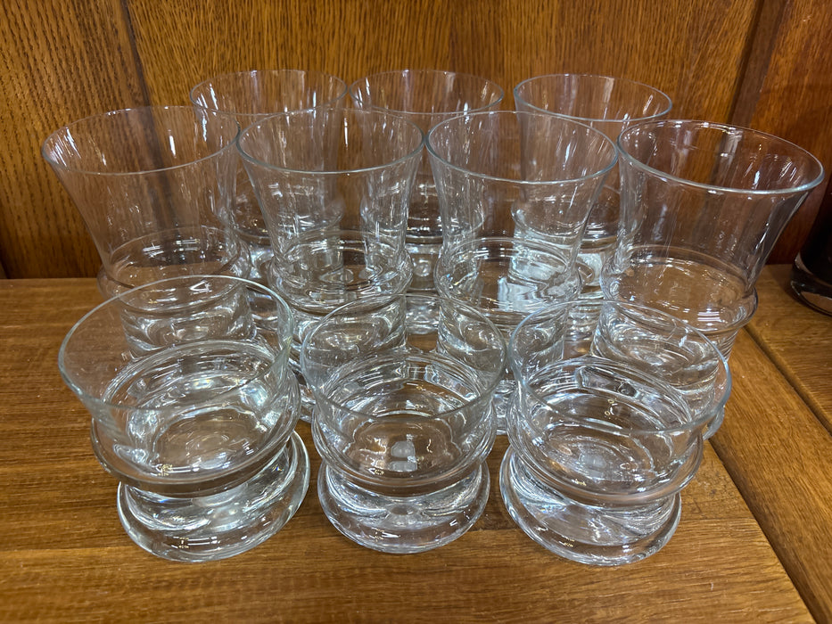 SET OF 10 CRYSTAL ROYAL SEATTLE COLLECTION BEVERAGE GLASSES, 7 TALL, 3 SMALL