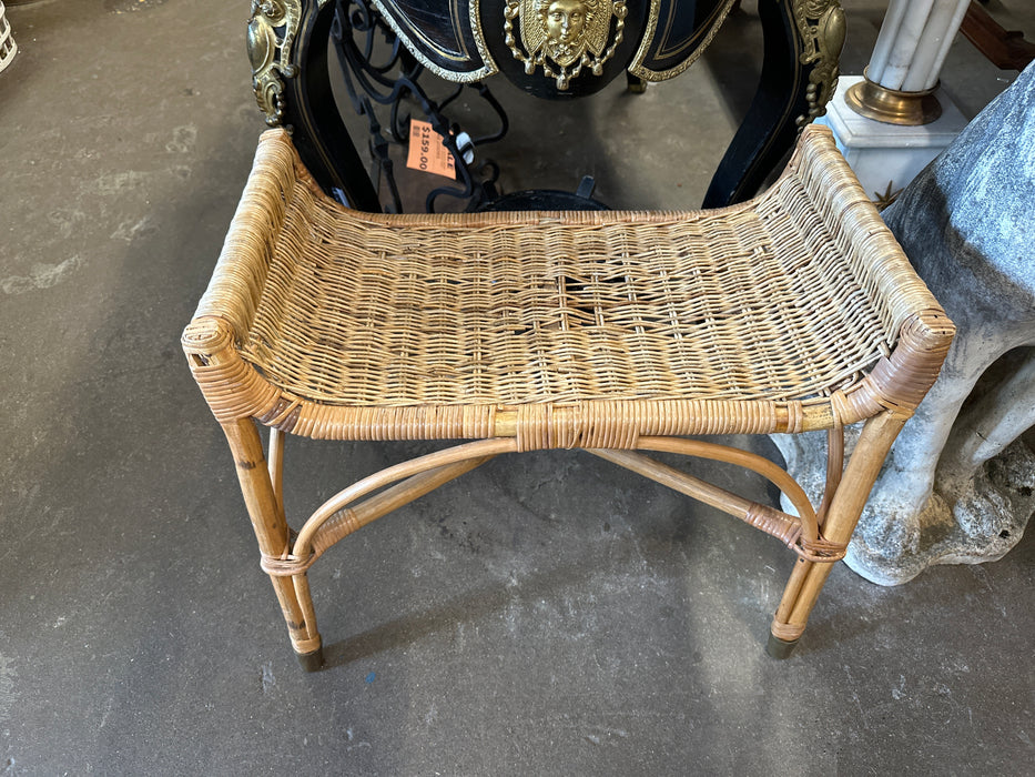 RATTAN CHAIR WITH OTTOMAN