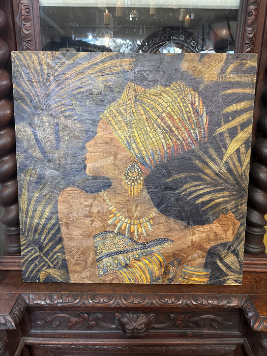 AFRICAN PRINCESS OIL PAINTING ON PANEL