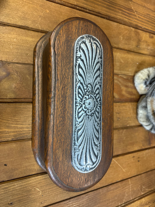 LONG MAHOGANY AND ALUMINIUM BOX