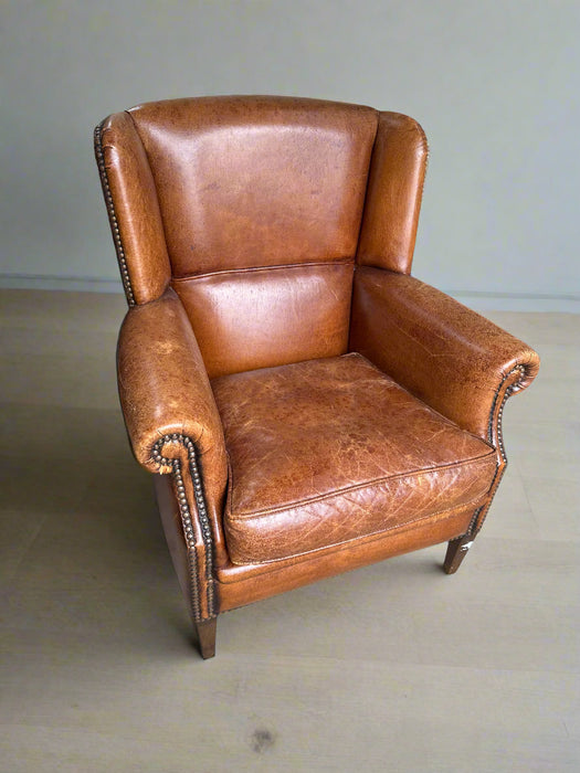 LEATHER WINGBACK CHAIR