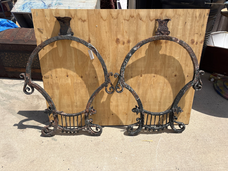 PAIR OF FRENCH LYRE FORM SIGNS