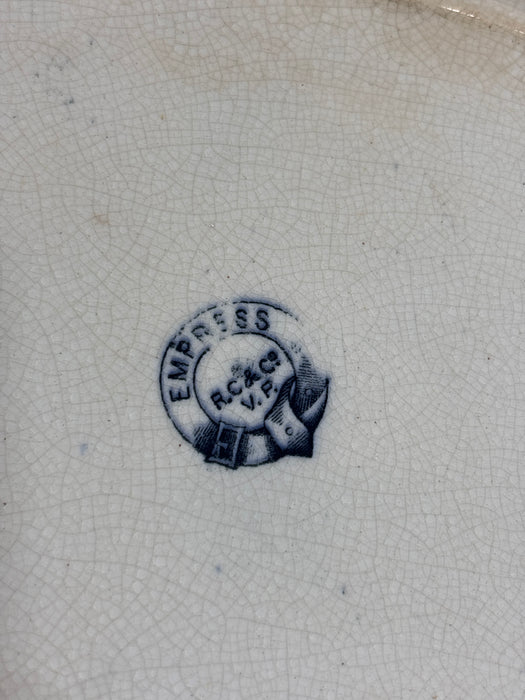 LARGE OVAL BLUE FLORAL TRANSFER WARE