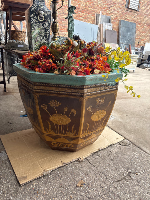HUGE POTTERY ASIAN POT