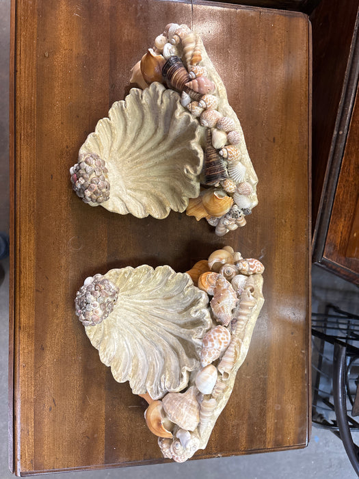 PAIR OF SHELL SCONCES