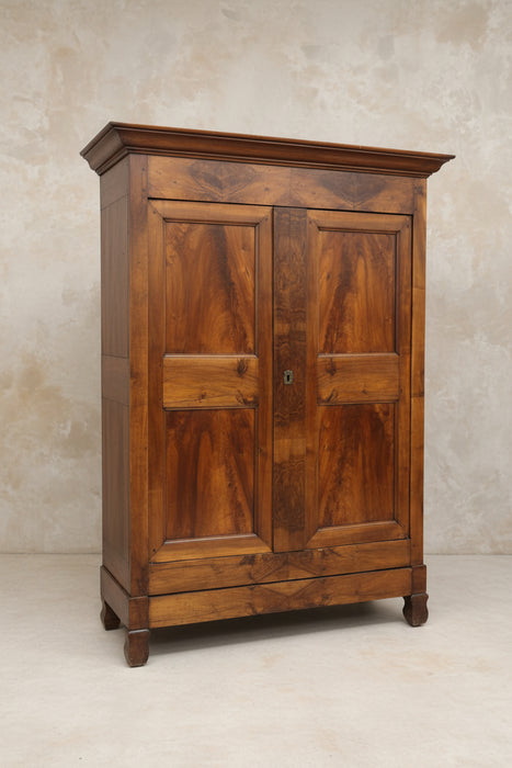 PEGGED LOUIS PHILLIPE WALNUT ARMOIRE - AS FOUND