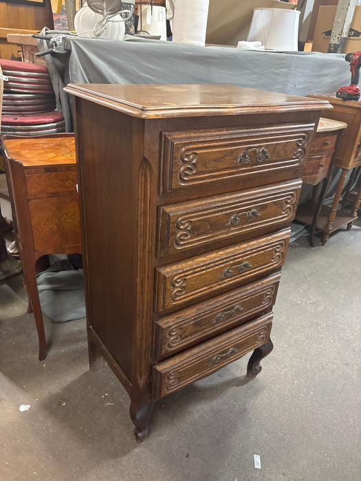 LOUIS XV  OAK FIVE DRAWER SIDE CHEST