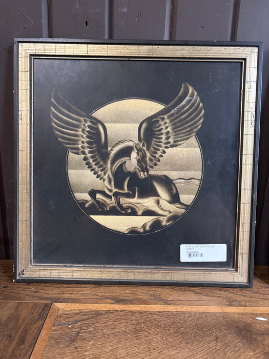PAIR OF VINTAGE FANTASTY HORSE PRINTS