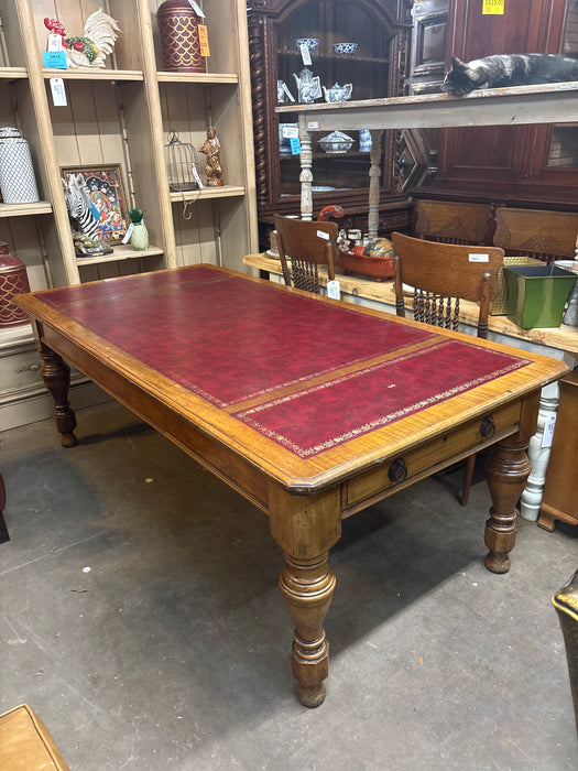 LEATHER TOP EXECUTIVE DESK WITH 2 DRAWER