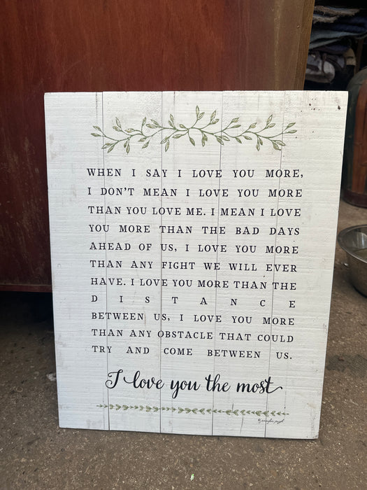 I LOVE YOU MOST PLAQUE