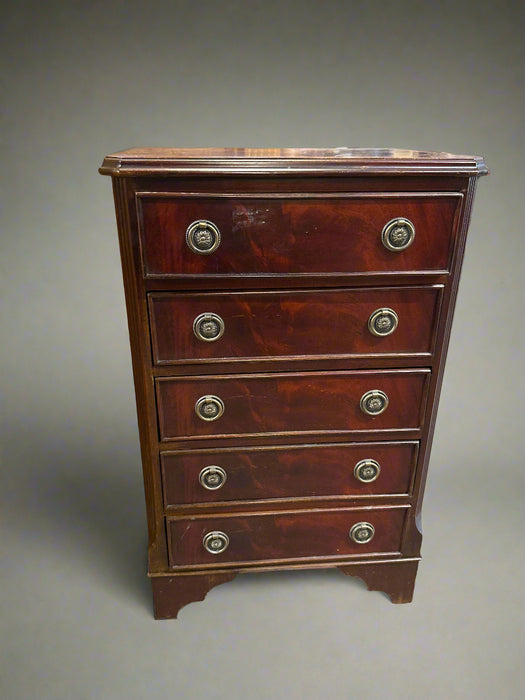 SMALL 5 DRAWER MAHOGANY NIGHTSTAND