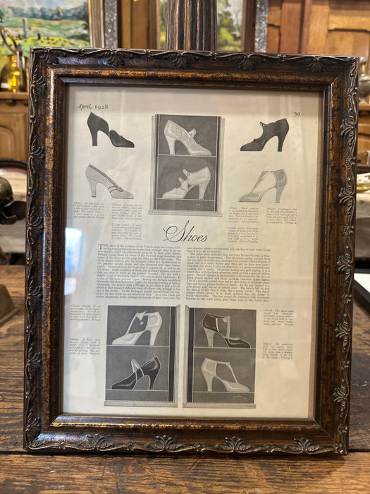 FRAMED 1920'S SHOE ADVERSTISEMENT