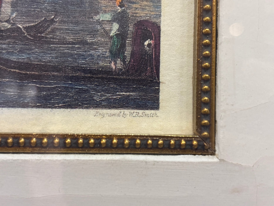 SMALL PRINT OF VENICE CANAL AND GONDOLAS IN MEDIUM FRAME