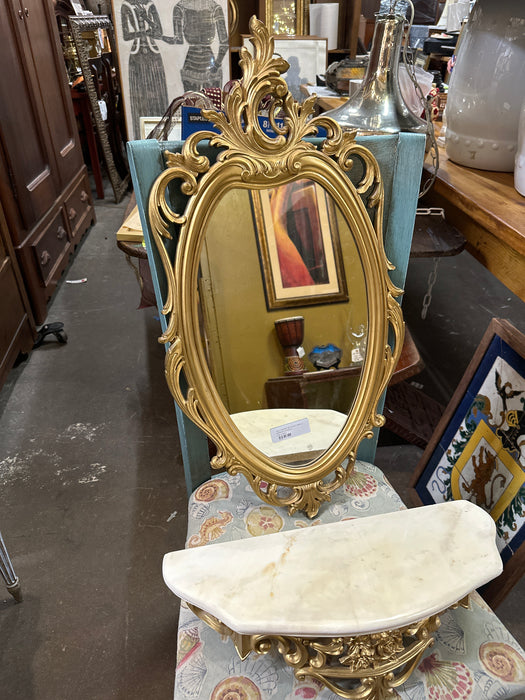 HOLLYWOOD REGENCY SMALLL MIRROR CONSOLE