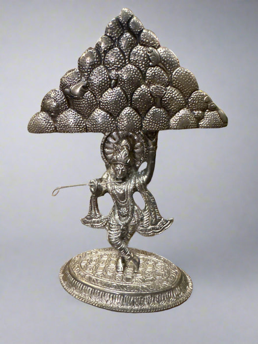 SILVER METAL KRISHNA FIGURE