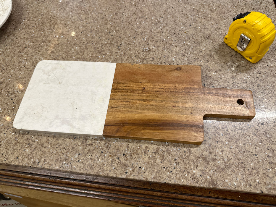 STONE AND WOOD CHARCUTERIE BOARD WITH HANDLE
