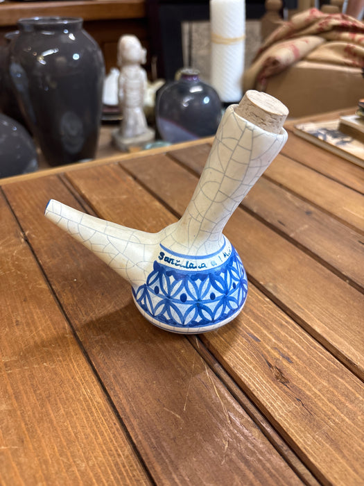 BLUE AND WHITE GREEK OIL BOTTLE