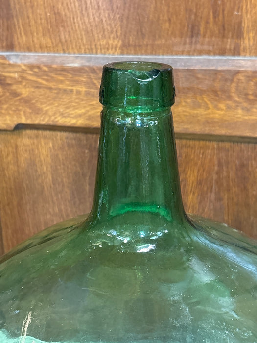 MEDIUM HAND BLOWN GREEN WINE BOTTLE