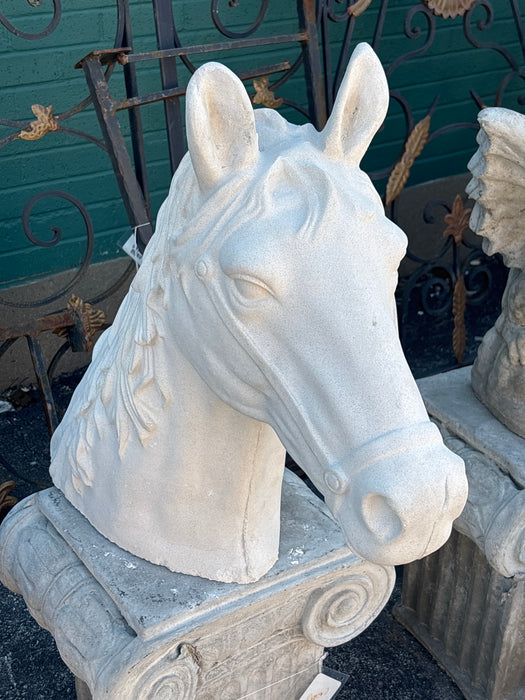 CAST STONE HORSE HEAD
